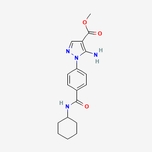 molecular formula C18H22N4O3 B7561434 methyl 5-amino-1-{4-[(cyclohexylamino)carbonyl]phenyl}-1H-pyrazole-4-carboxylate 