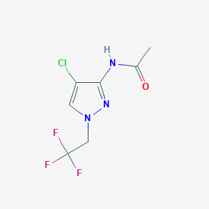 molecular formula C7H7ClF3N3O B7561496 N~1~-[4-CHLORO-1-(2,2,2-TRIFLUOROETHYL)-1H-PYRAZOL-3-YL]ACETAMIDE 
