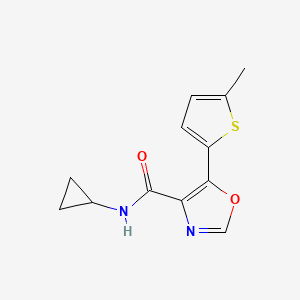 molecular formula C12H12N2O2S B7561536 N-cyclopropyl-5-(5-methyl-2-thienyl)-1,3-oxazole-4-carboxamide 