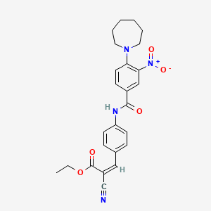molecular formula C25H26N4O5 B7561986 ethyl (Z)-3-[4-[[4-(azepan-1-yl)-3-nitrobenzoyl]amino]phenyl]-2-cyanoprop-2-enoate 