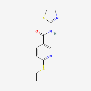 molecular formula C11H13N3OS2 B7562009 N-(4,5-dihydro-1,3-thiazol-2-yl)-6-ethylsulfanylpyridine-3-carboxamide 