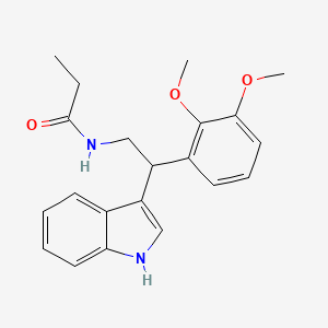 molecular formula C21H24N2O3 B7562023 N-[2-(2,3-dimethoxyphenyl)-2-(1H-indol-3-yl)ethyl]propanamide 