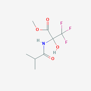 molecular formula C8H12F3NO4 B7562068 Methyl 3,3,3-trifluoro-2-hydroxy-2-(2-methylpropanoylamino)propanoate 