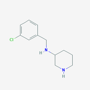 molecular formula C12H17ClN2 B7562698 N-[(3-chlorophenyl)methyl]piperidin-3-amine 