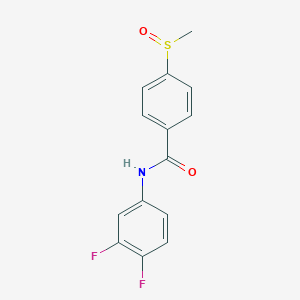 molecular formula C14H11F2NO2S B7562706 N-(3,4-difluorophenyl)-4-methylsulfinylbenzamide 