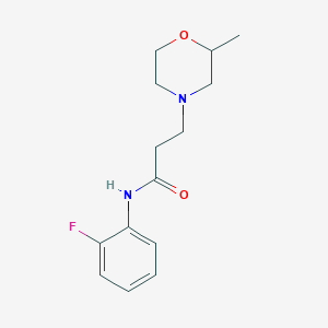 molecular formula C14H19FN2O2 B7562770 N-(2-fluorophenyl)-3-(2-methylmorpholin-4-yl)propanamide 