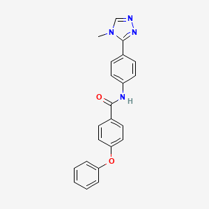 molecular formula C22H18N4O2 B7562980 N-[4-(4-methyl-4H-1,2,4-triazol-3-yl)phenyl]-4-phenoxybenzamide 