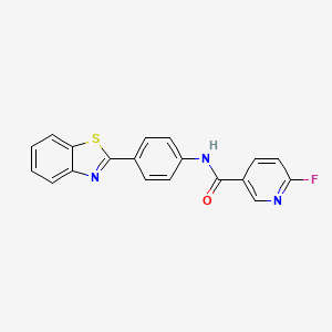 molecular formula C19H12FN3OS B7563020 N-[4-(1,3-benzothiazol-2-yl)phenyl]-6-fluoropyridine-3-carboxamide 