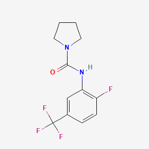 molecular formula C12H12F4N2O B7563229 N-[2-fluoro-5-(trifluoromethyl)phenyl]pyrrolidine-1-carboxamide 