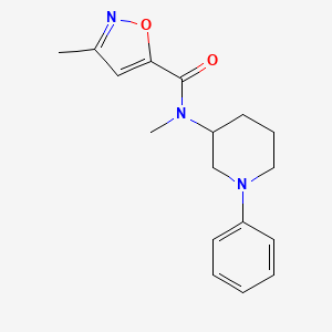 molecular formula C17H21N3O2 B7563230 N,3-dimethyl-N-(1-phenylpiperidin-3-yl)-1,2-oxazole-5-carboxamide 