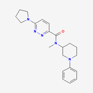 molecular formula C21H27N5O B7563237 N-methyl-N-(1-phenylpiperidin-3-yl)-6-pyrrolidin-1-ylpyridazine-3-carboxamide 