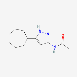 molecular formula C12H19N3O B7563251 N-(5-cycloheptyl-1H-pyrazol-3-yl)acetamide 