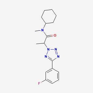 molecular formula C17H22FN5O B7563265 N-cyclohexyl-2-[5-(3-fluorophenyl)tetrazol-2-yl]-N-methylpropanamide 