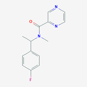 molecular formula C14H14FN3O B7563336 N-[1-(4-fluorophenyl)ethyl]-N-methylpyrazine-2-carboxamide 