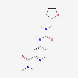 molecular formula C14H20N4O3 B7563508 N,N-dimethyl-4-(oxolan-2-ylmethylcarbamoylamino)pyridine-2-carboxamide 