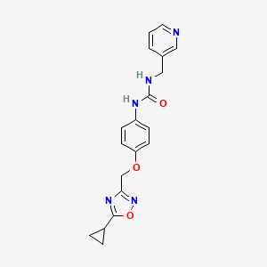 molecular formula C19H19N5O3 B7563509 1-[4-[(5-Cyclopropyl-1,2,4-oxadiazol-3-yl)methoxy]phenyl]-3-(pyridin-3-ylmethyl)urea 