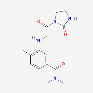 molecular formula C15H20N4O3 B7563657 N,N,4-trimethyl-3-[[2-oxo-2-(2-oxoimidazolidin-1-yl)ethyl]amino]benzamide 