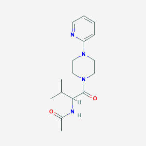molecular formula C16H24N4O2 B7563885 N-[3-methyl-1-oxo-1-(4-pyridin-2-ylpiperazin-1-yl)butan-2-yl]acetamide 