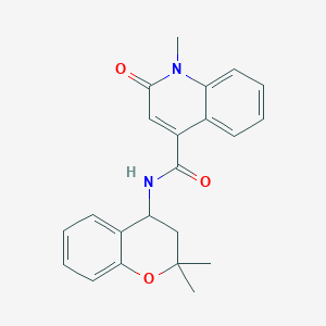 molecular formula C22H22N2O3 B7563998 N-(2,2-dimethyl-3,4-dihydrochromen-4-yl)-1-methyl-2-oxoquinoline-4-carboxamide 