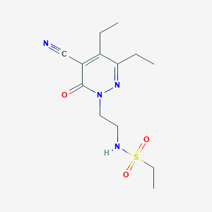 molecular formula C13H20N4O3S B7564024 N-[2-(5-cyano-3,4-diethyl-6-oxopyridazin-1-yl)ethyl]ethanesulfonamide 