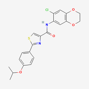molecular formula C21H19ClN2O4S B7567009 N-(6-chloro-2,3-dihydro-1,4-benzodioxin-7-yl)-2-(4-propan-2-yloxyphenyl)-1,3-thiazole-4-carboxamide 