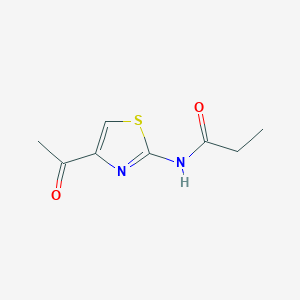 molecular formula C8H10N2O2S B7567952 N-(4-acetyl-1,3-thiazol-2-yl)propanamide 