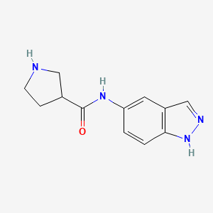 molecular formula C12H14N4O B7568757 N-(1H-indazol-5-yl)pyrrolidine-3-carboxamide 