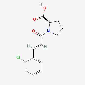 molecular formula C14H14ClNO3 B7568862 (2R)-1-[(E)-3-(2-chlorophenyl)prop-2-enoyl]pyrrolidine-2-carboxylic acid 
