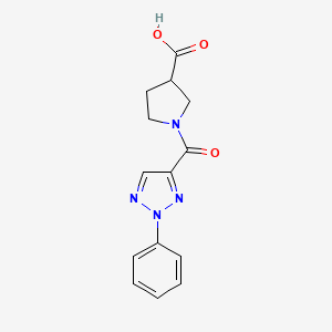 molecular formula C14H14N4O3 B7568891 1-(2-Phenyltriazole-4-carbonyl)pyrrolidine-3-carboxylic acid 