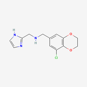 molecular formula C13H14ClN3O2 B7568898 1-(5-chloro-2,3-dihydro-1,4-benzodioxin-7-yl)-N-(1H-imidazol-2-ylmethyl)methanamine 
