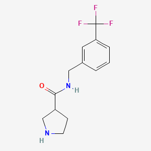 molecular formula C13H15F3N2O B7569030 N-[[3-(trifluoromethyl)phenyl]methyl]pyrrolidine-3-carboxamide 