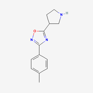 molecular formula C13H15N3O B7569069 3-(4-Methylphenyl)-5-pyrrolidin-3-yl-1,2,4-oxadiazole 