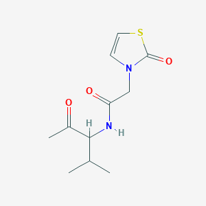 molecular formula C11H16N2O3S B7569989 N-(2-methyl-4-oxopentan-3-yl)-2-(2-oxo-1,3-thiazol-3-yl)acetamide 