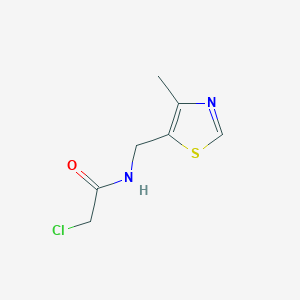 molecular formula C7H9ClN2OS B7570137 2-chloro-N-[(4-methyl-1,3-thiazol-5-yl)methyl]acetamide 