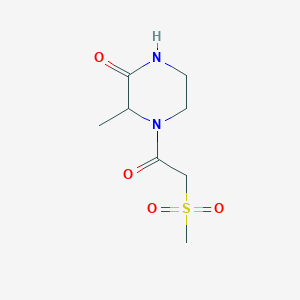 molecular formula C8H14N2O4S B7570330 3-Methyl-4-(2-methylsulfonylacetyl)piperazin-2-one 