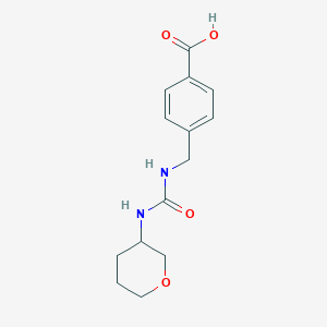 molecular formula C14H18N2O4 B7570351 4-[(Oxan-3-ylcarbamoylamino)methyl]benzoic acid 