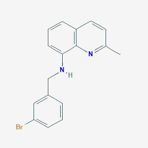 molecular formula C17H15BrN2 B7570423 N-[(3-bromophenyl)methyl]-2-methylquinolin-8-amine 