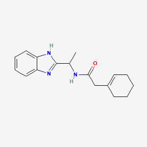 molecular formula C17H21N3O B7570425 N-[1-(1H-benzimidazol-2-yl)ethyl]-2-(cyclohexen-1-yl)acetamide 