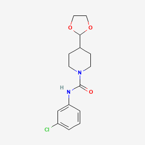 molecular formula C15H19ClN2O3 B7572078 N-(3-chlorophenyl)-4-(1,3-dioxolan-2-yl)piperidine-1-carboxamide 