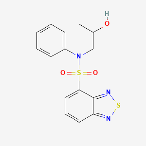 molecular formula C15H15N3O3S2 B7572283 N-(2-hydroxypropyl)-N-phenyl-2,1,3-benzothiadiazole-4-sulfonamide 