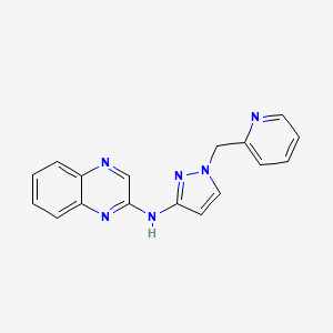 molecular formula C17H14N6 B7573446 N-[1-(pyridin-2-ylmethyl)pyrazol-3-yl]quinoxalin-2-amine 
