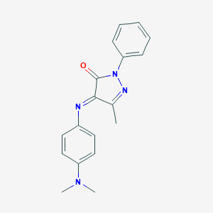 molecular formula C18H18N4O B075758 2-Pyrazolin-5-one, 4-[[p-(dimethylamino)phenyl]imino]-3-methyl-1-phenyl- CAS No. 1456-89-9