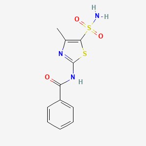 molecular formula C11H11N3O3S2 B7577751 N-(4-methyl-5-sulfamoyl-1,3-thiazol-2-yl)benzamide 