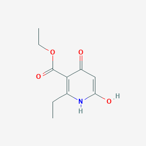 molecular formula C10H13NO4 B075781 ethyl 2-ethyl-6-hydroxy-4-oxo-1H-pyridine-3-carboxylate CAS No. 1433-76-7