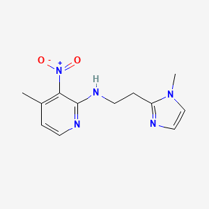 molecular formula C12H15N5O2 B7578586 4-methyl-N-[2-(1-methylimidazol-2-yl)ethyl]-3-nitropyridin-2-amine 