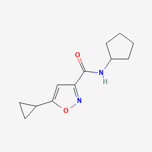 molecular formula C12H16N2O2 B7579270 N-cyclopentyl-5-cyclopropyl-1,2-oxazole-3-carboxamide 