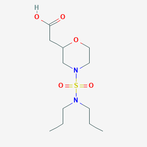 molecular formula C12H24N2O5S B7579932 2-[4-(Dipropylsulfamoyl)morpholin-2-yl]acetic acid 