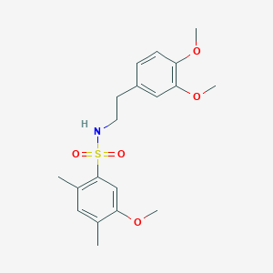 molecular formula C19H25NO5S B7580286 N-[2-(3,4-dimethoxyphenyl)ethyl]-5-methoxy-2,4-dimethylbenzene-1-sulfonamide 
