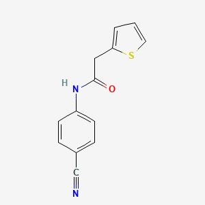 molecular formula C13H10N2OS B7580543 N-(4-cyanophenyl)-2-(thiophen-2-yl)acetamide 