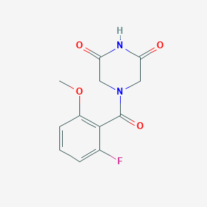 molecular formula C12H11FN2O4 B7582464 4-(2-Fluoro-6-methoxybenzoyl)piperazine-2,6-dione 